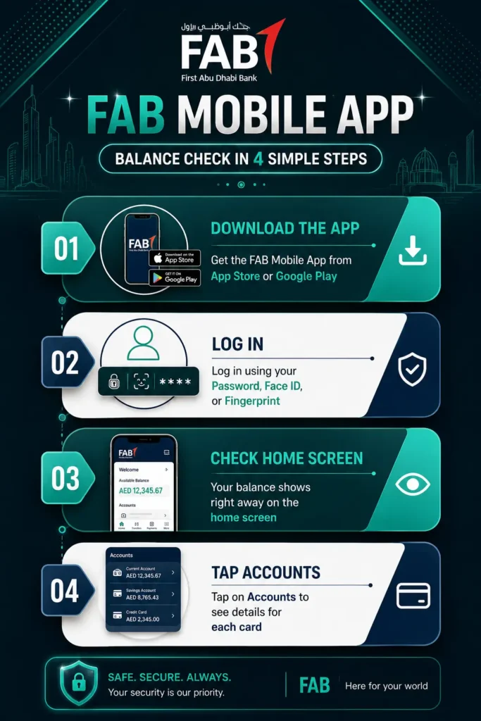 FAB Balance Check 2026 | Mobile, Online, ATM, & SMS Methods fab balance check form mobile